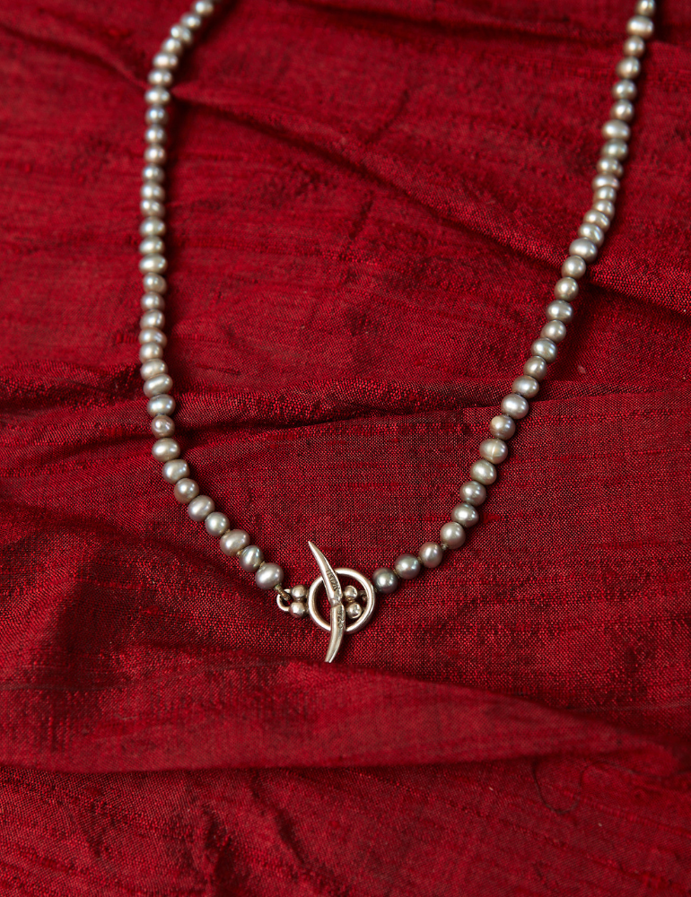 (SOLD) VINTAGE - Genuine Freshwater Pearl Necklace and Sterling Silver