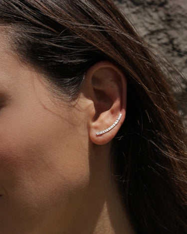 Morocco Ear Climbers Silver - Bonito Jewelry