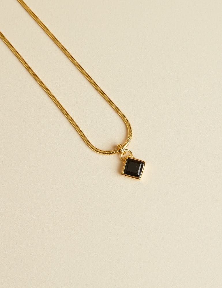 The Noir Pendant Necklace - Black Onyx Stone