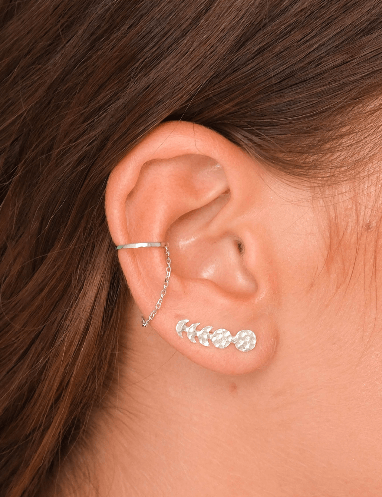 Namib Climbers & Chain Cuff Silver Set