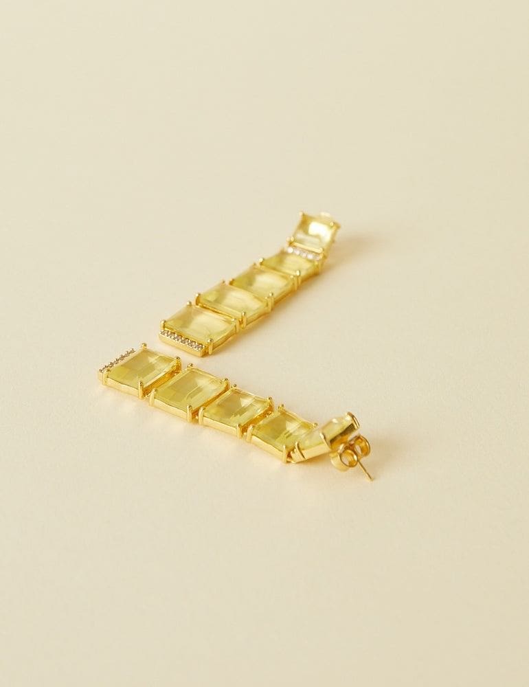 Cascade Earrings - Lemon Quartz