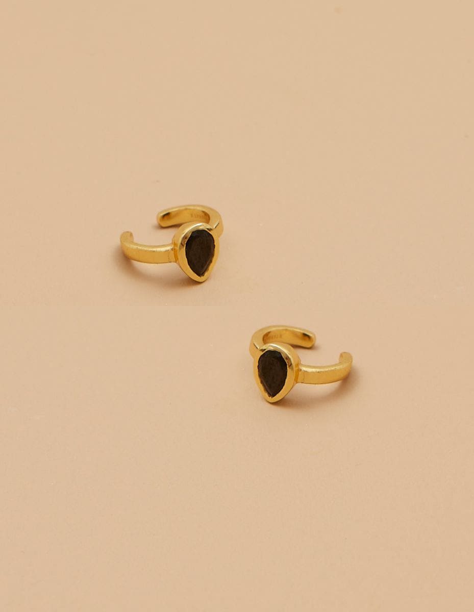 Daisy Ear Cuff - Black Onyx Stone