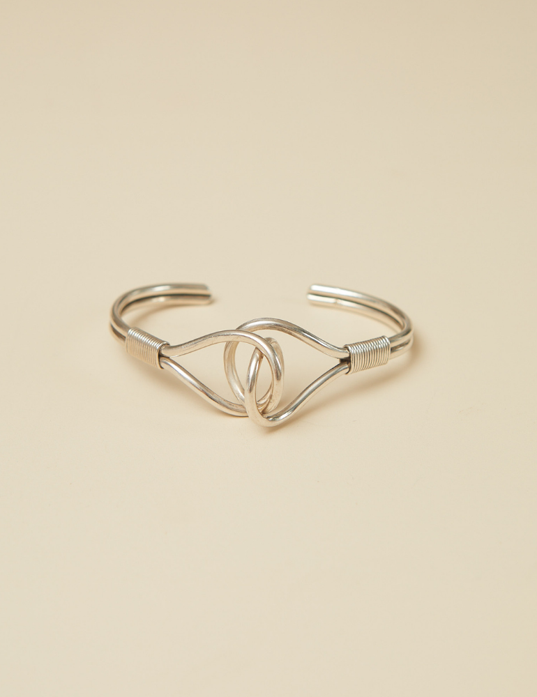 VINTAGE - Sterling Silver Designer Knot Cuff Bangle