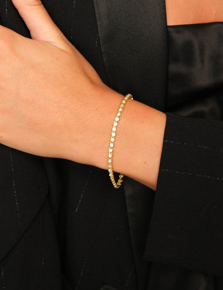 Bezel Setting Tennis Bracelet - Gold